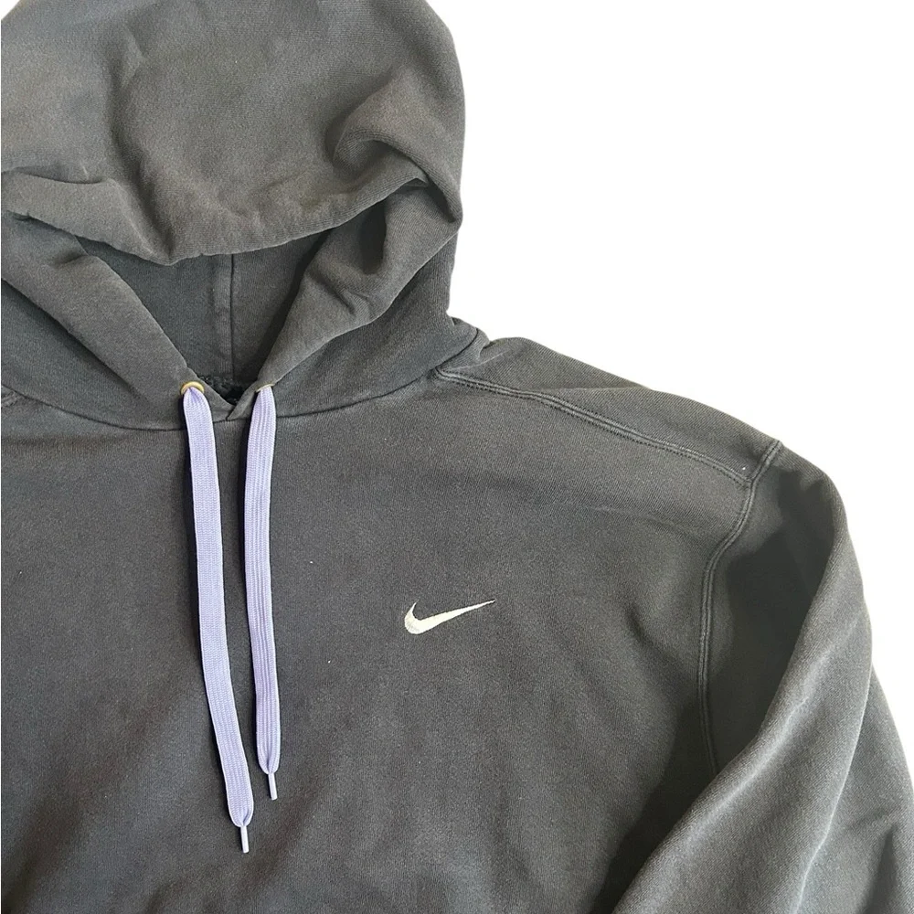 Nike Black‎ Hoodie Pullover Sweatshirt Swoosh Logo Kangaroo Pocket Size XL